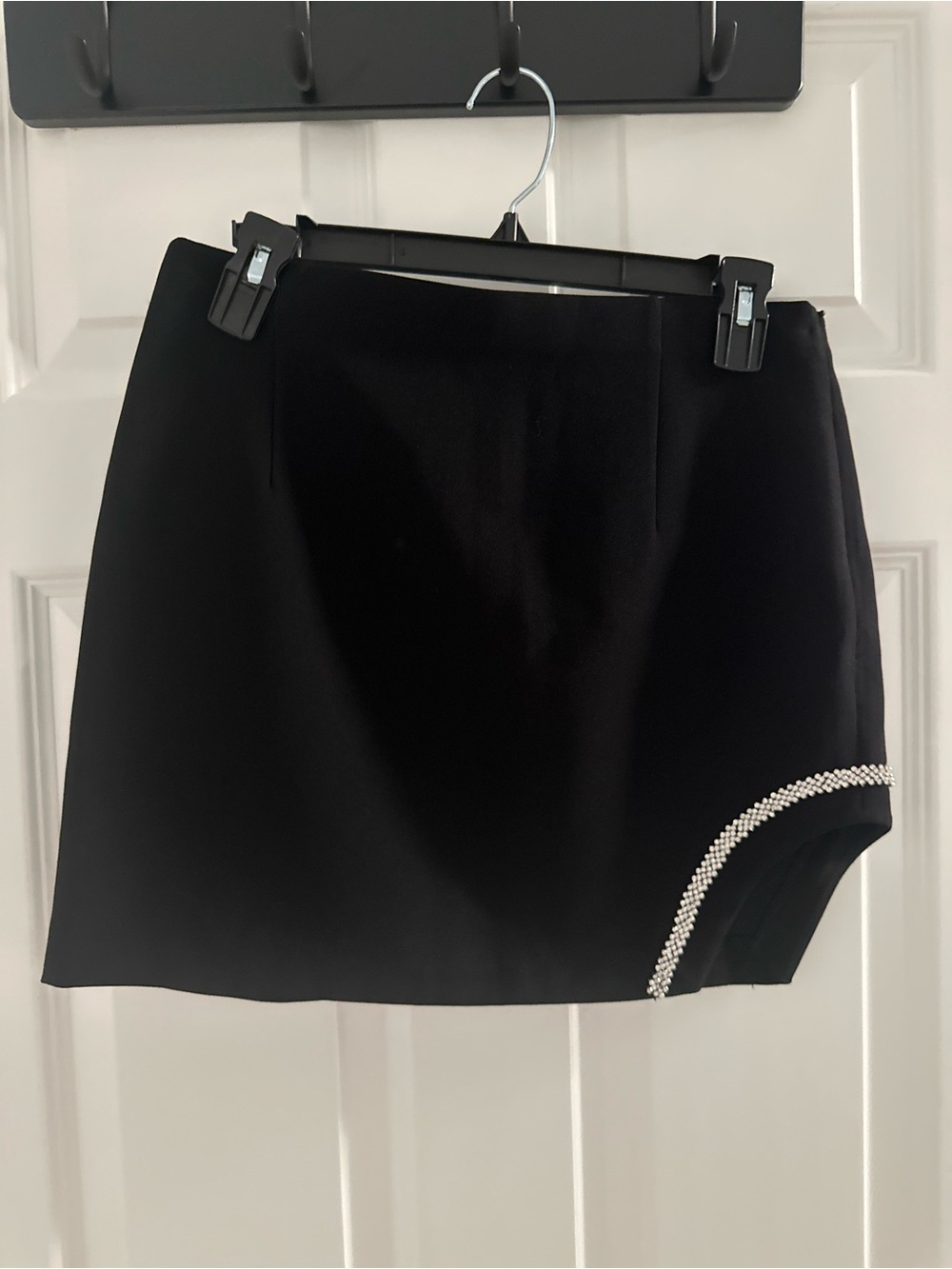 Zara Black Mini Skirt with Rhinestone Curve